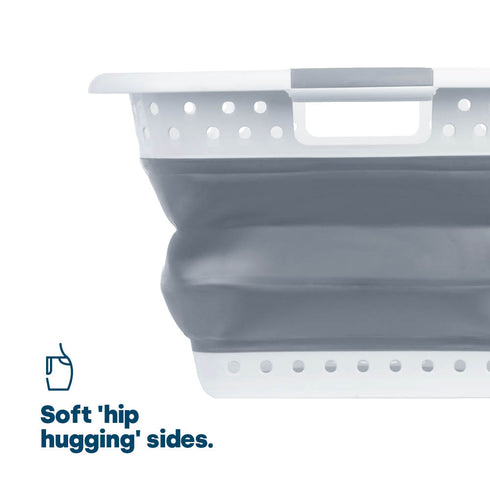 Foldaway Laundry Basket- Grey